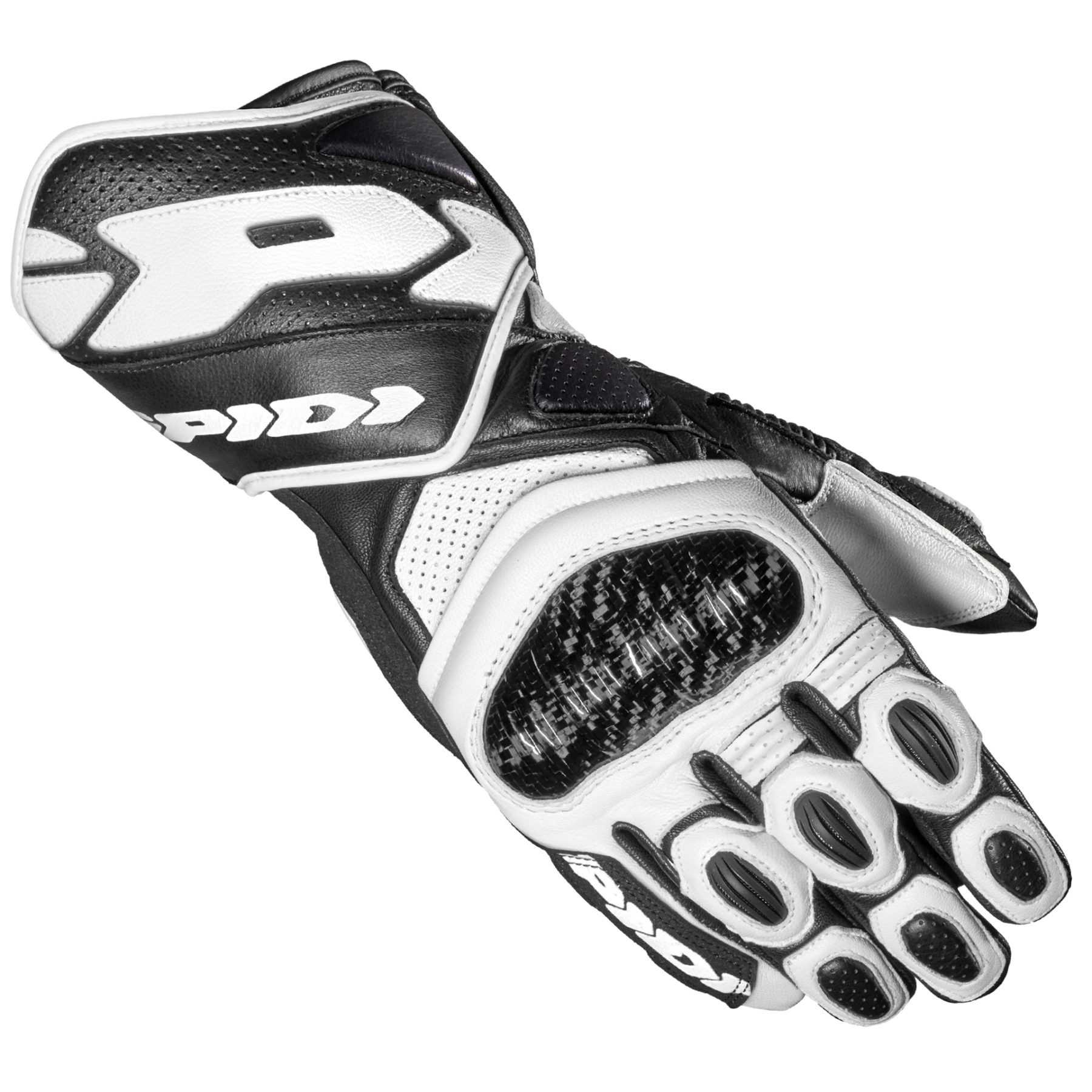 Image of Spidi Carbo 7 Schwarz Weiß Handschuhe Größe XL