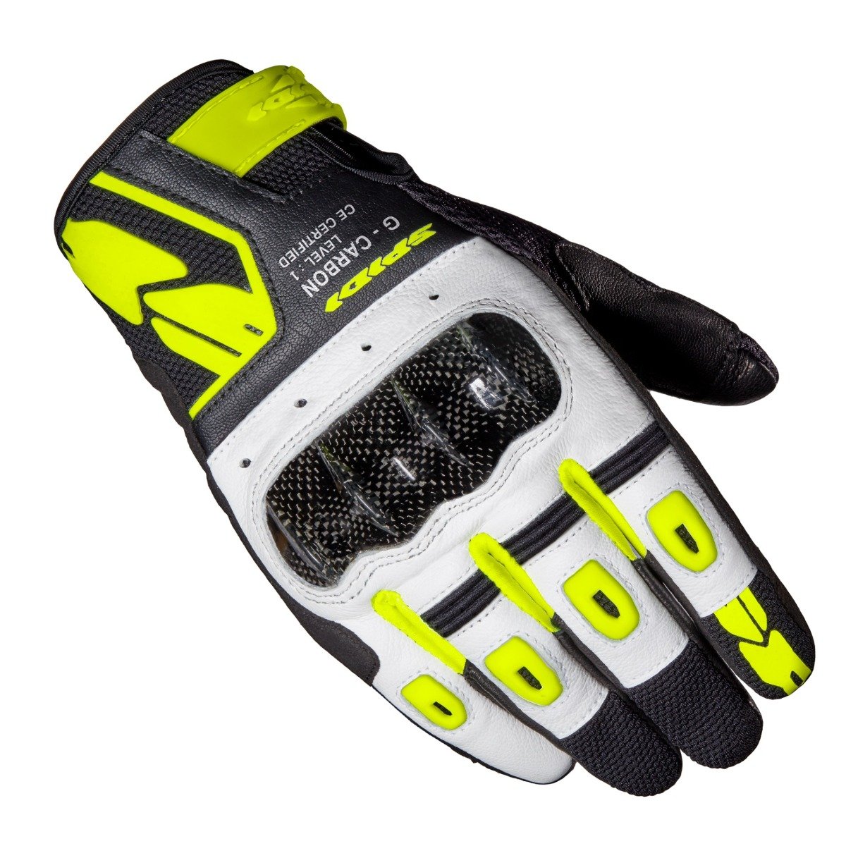 Image of Spidi G-Carbon Schwarz Fluo Gelb Handschuhe Größe XL