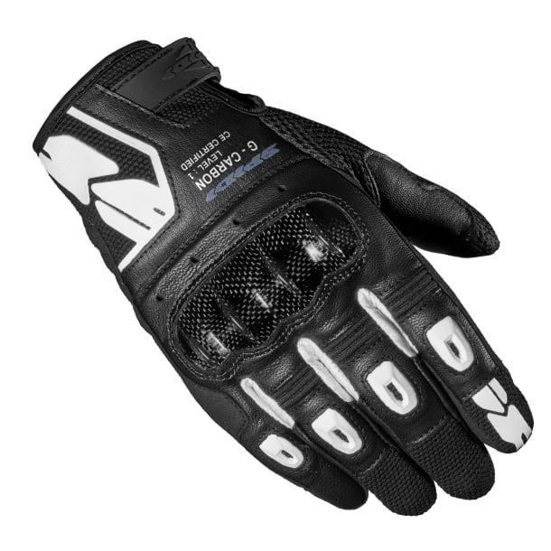 Image of Spidi G-Carbon Schwarz Weiß Handschuhe Größe L