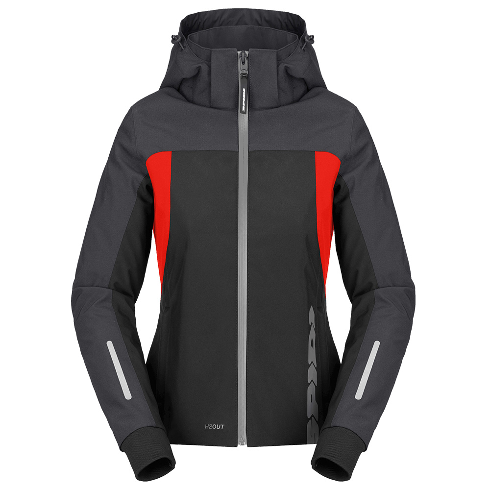 Image of Spidi H2Out II Hoodie Lady Black Anthracite Fluo Red Size XS EN