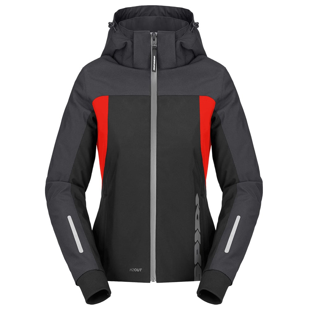 Image of Spidi H2Out II Lady Schwarz Anthracite Fluo Rot Jacke Größe L