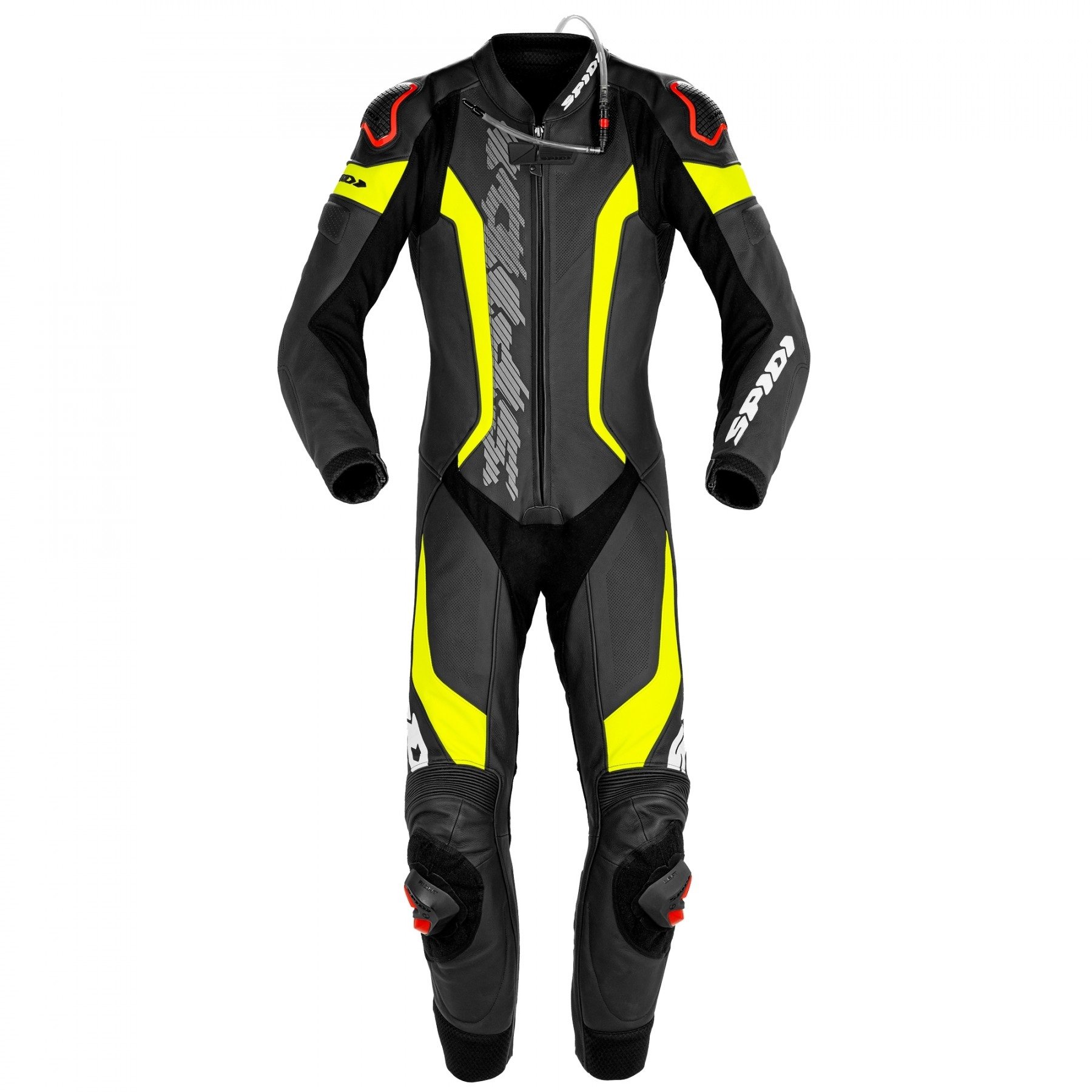Image of Spidi Laser Pro Perforated Black Fluo Yellow 1 Piece Racing Suit Talla 48