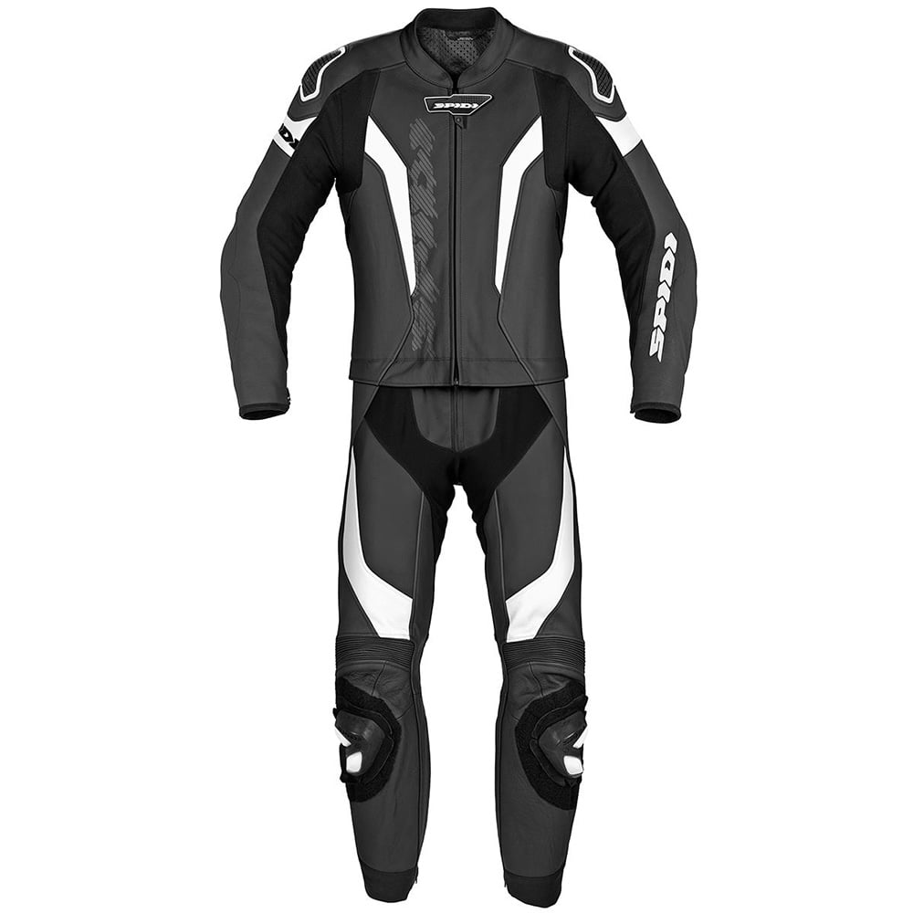 Image of Spidi Laser Touring Short Two Piece Racing Suit White Black Size 52 ID 8030161485264