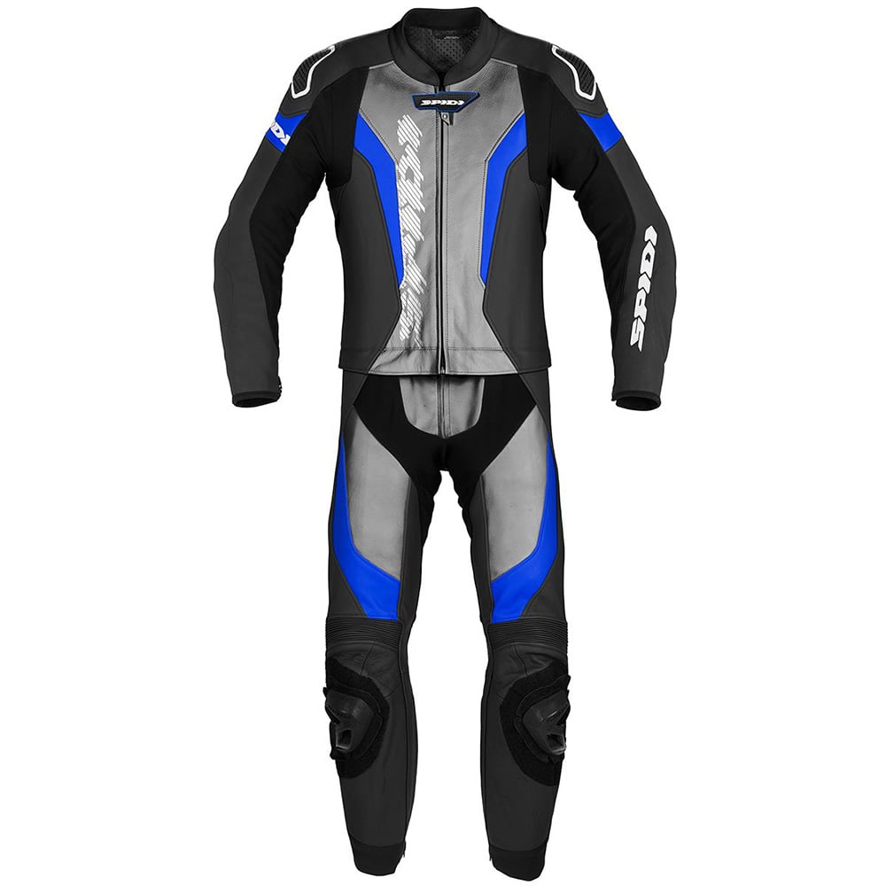 Image of Spidi Laser Touring Two Piece Racing Suit Black Blue Talla 56