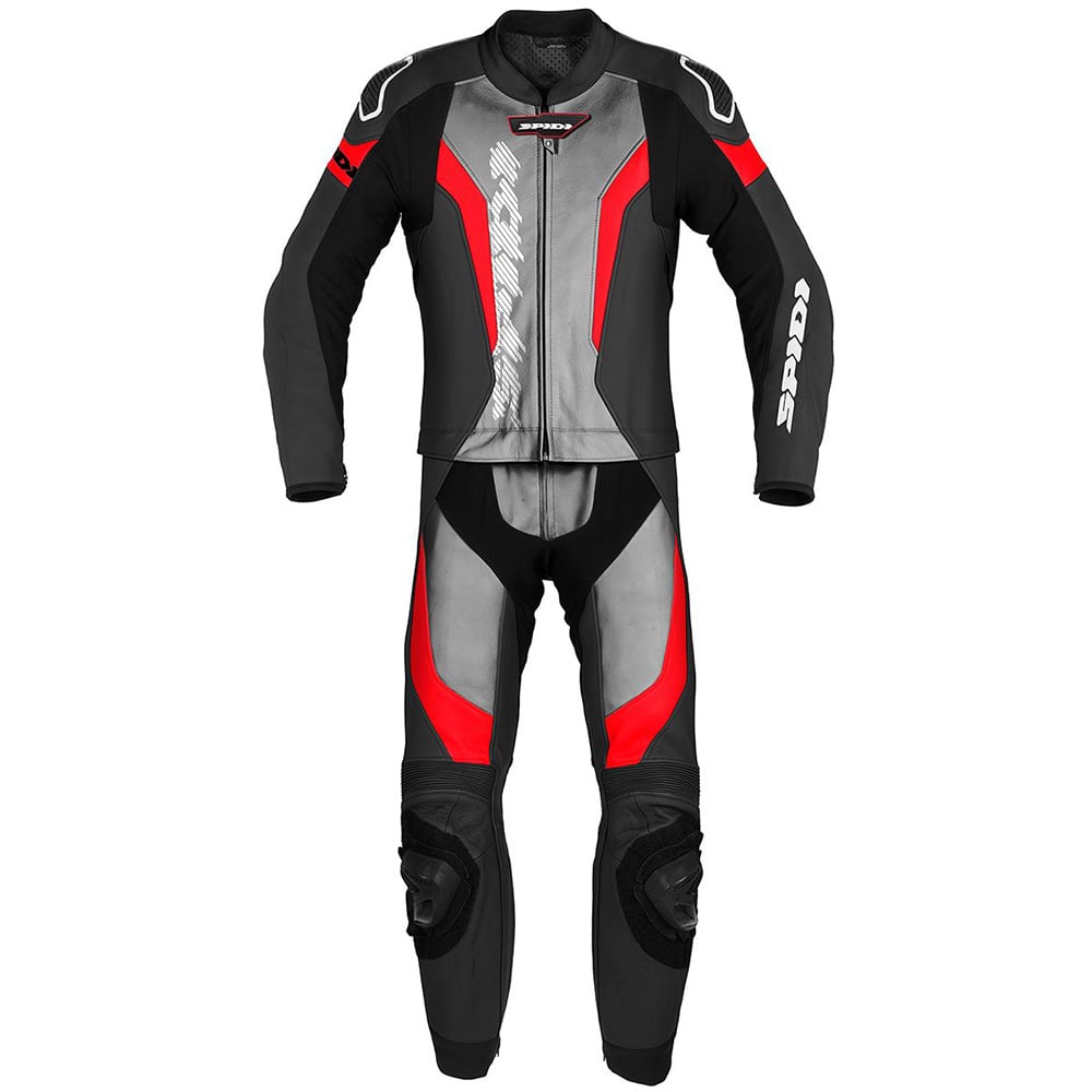 Image of Spidi Laser Touring Two Piece Racing Suit Red Black Size 52 ID 8030161485219