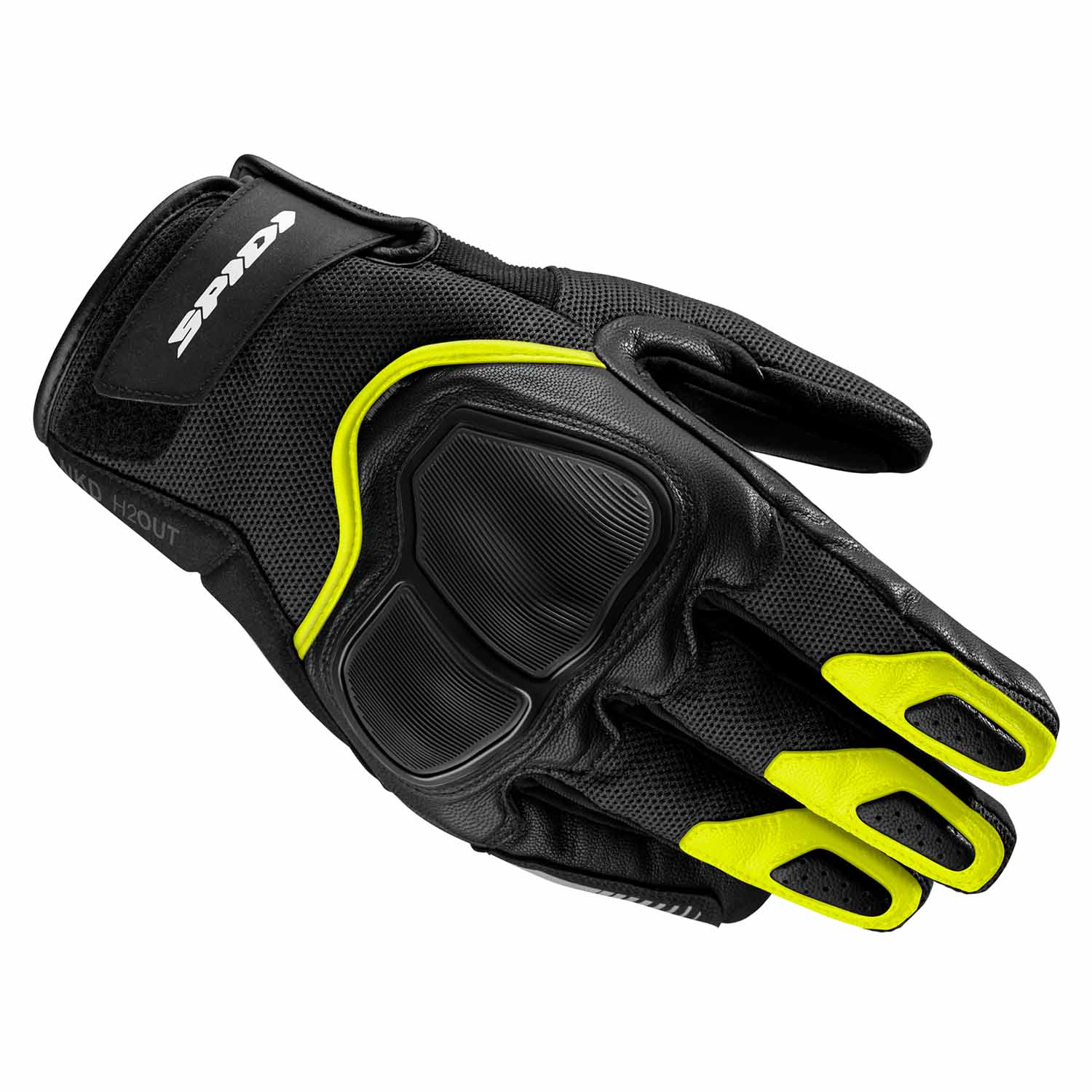 Image of Spidi NKD H2OUT Gloves Yellow Fluo Size L EN