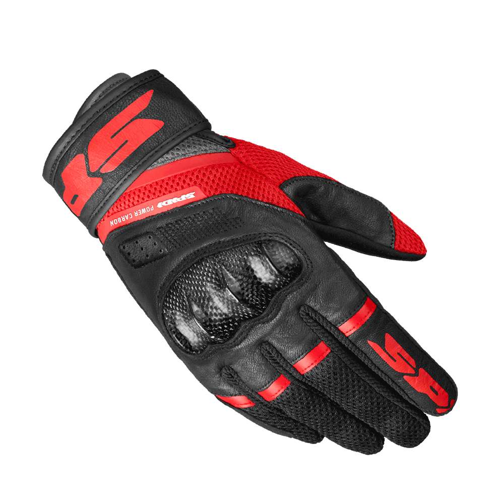 Image of Spidi Power Carbon Lady Gloves Red Size M EN