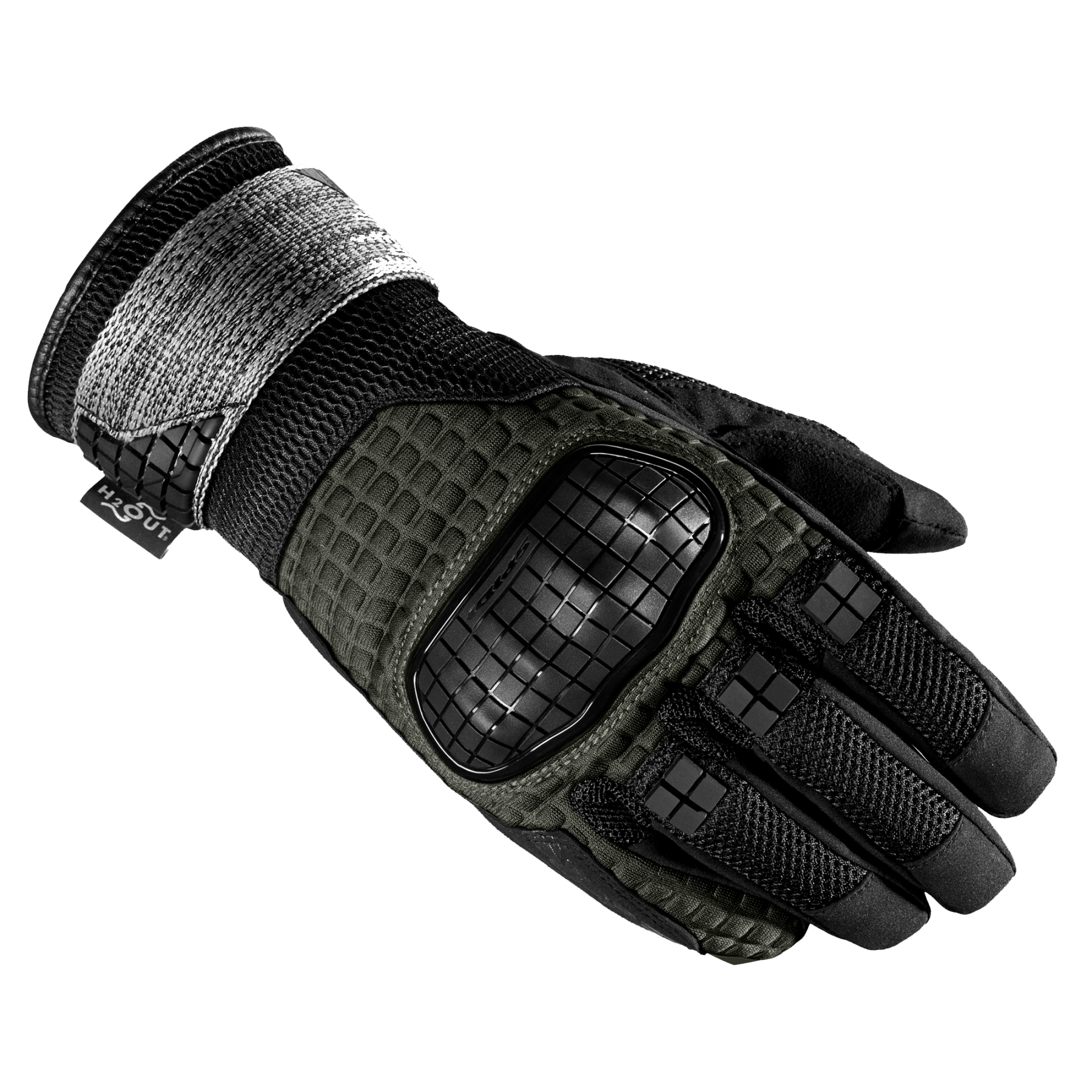 Image of Spidi Rainwarrior Verde Oscuro Negro Guantes Motoristas Talla XL