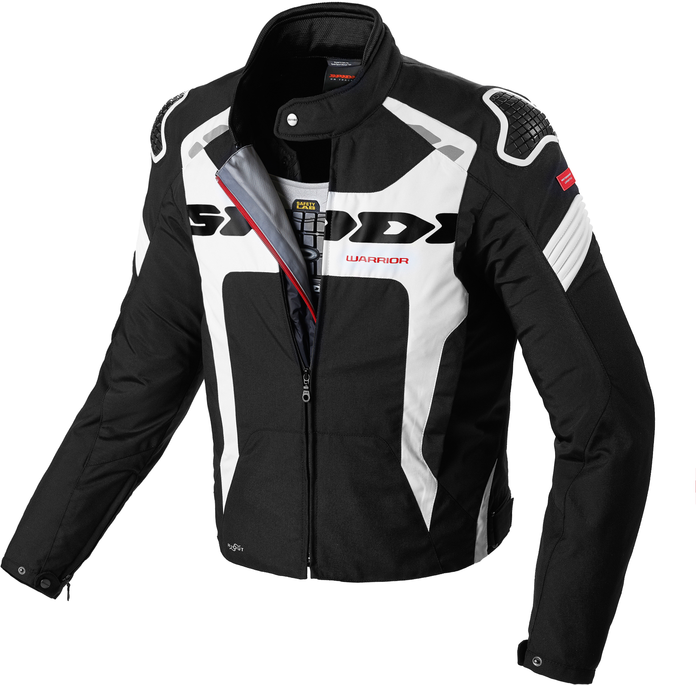 Image of Spidi Warrior H2Out Jacket Black White Size S ID 8030161279603