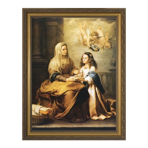 Image of St Anne with Mary Gold Frame
