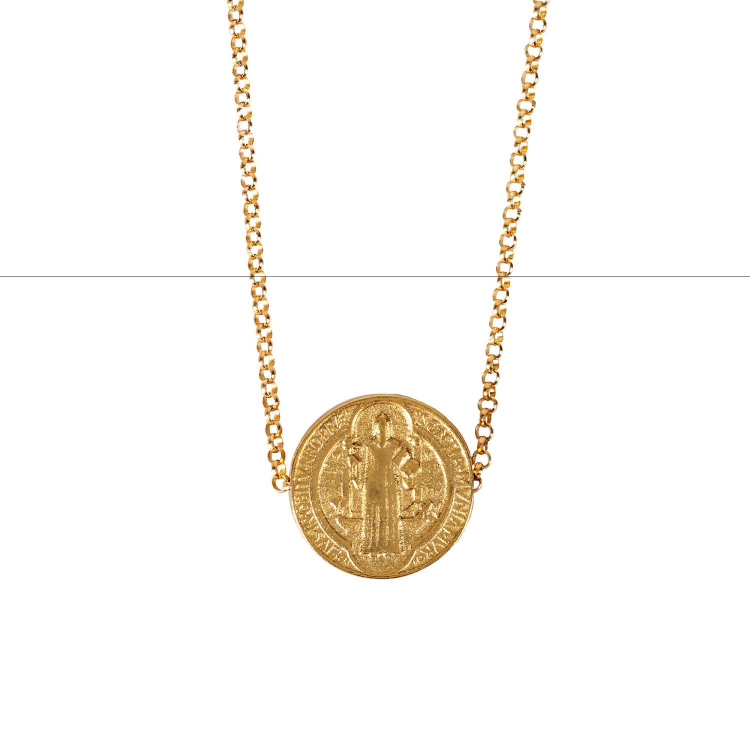 Image of St Benedict Medal Sliding Bead Necklace