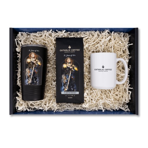 Image of St Joan of Arc French Blend Coffee Tumbler & Mug Gift Set