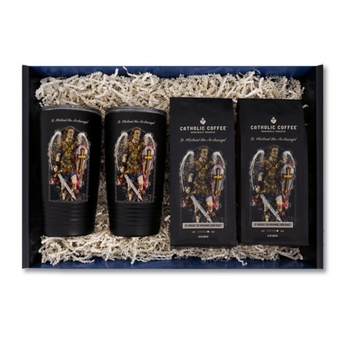 Image of St Michael Dark Roast Coffee and 2 Tumblers Gift Box