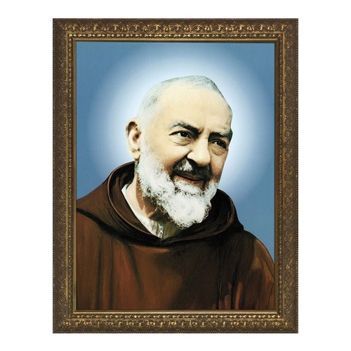 Image of St Padre Pio with Gold Frame
