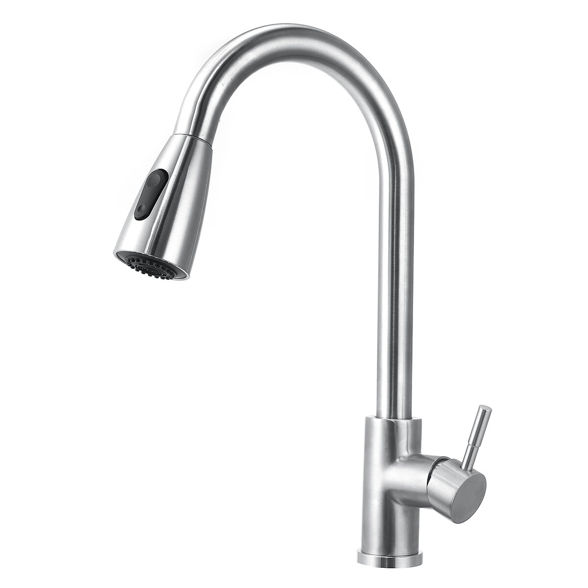 Image of Stainless Steel Kitchen Sink Faucet with Pull Out Sprayer High-Arc Single Handle