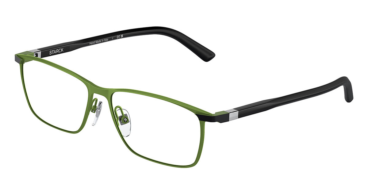 Image of Starck SH2065 Formato Asiático 0007 Óculos de Grau Verdes Masculino BRLPT