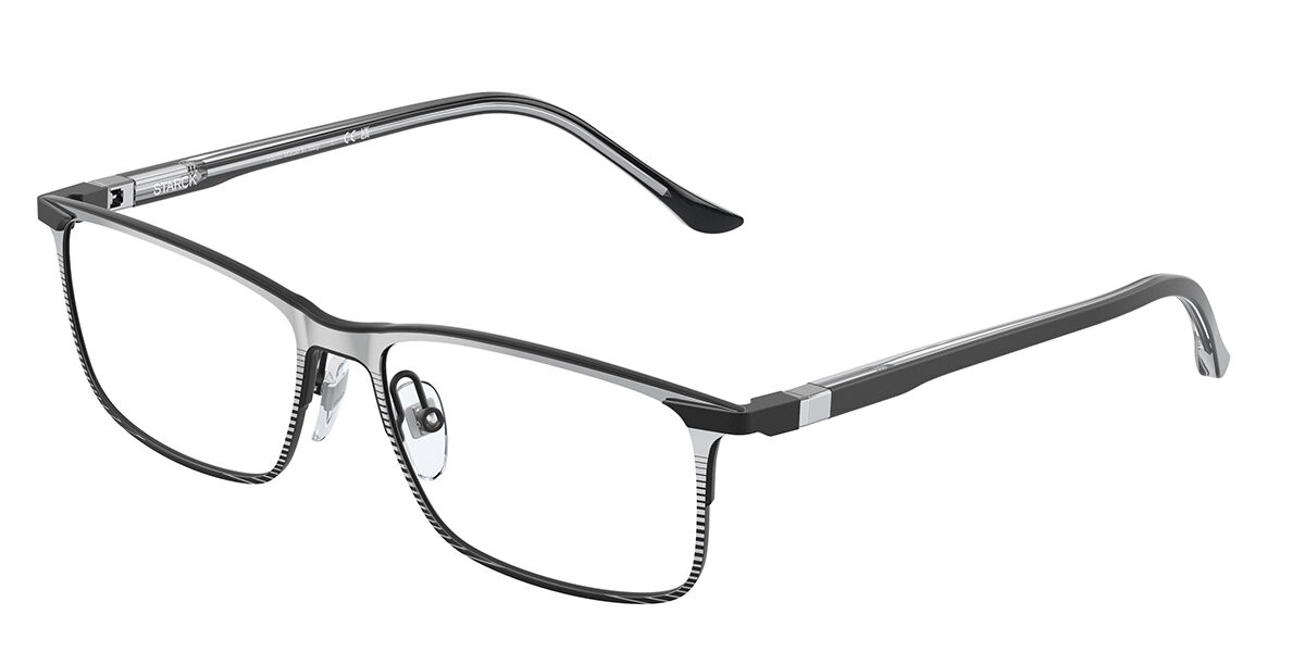 Image of Starck SH2073 Formato Asiático 0001 Óculos de Grau Pretos Masculino BRLPT