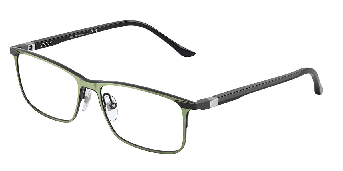 Image of Starck SH2073 Formato Asiático 0004 Óculos de Grau Verdes Masculino BRLPT