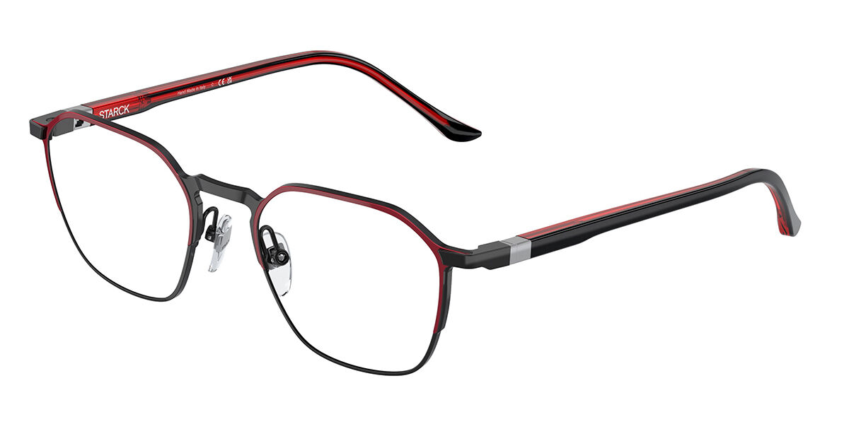 Image of Starck SH2076 Formato Asiático 0003 Óculos de Grau Vermelhos Masculino BRLPT