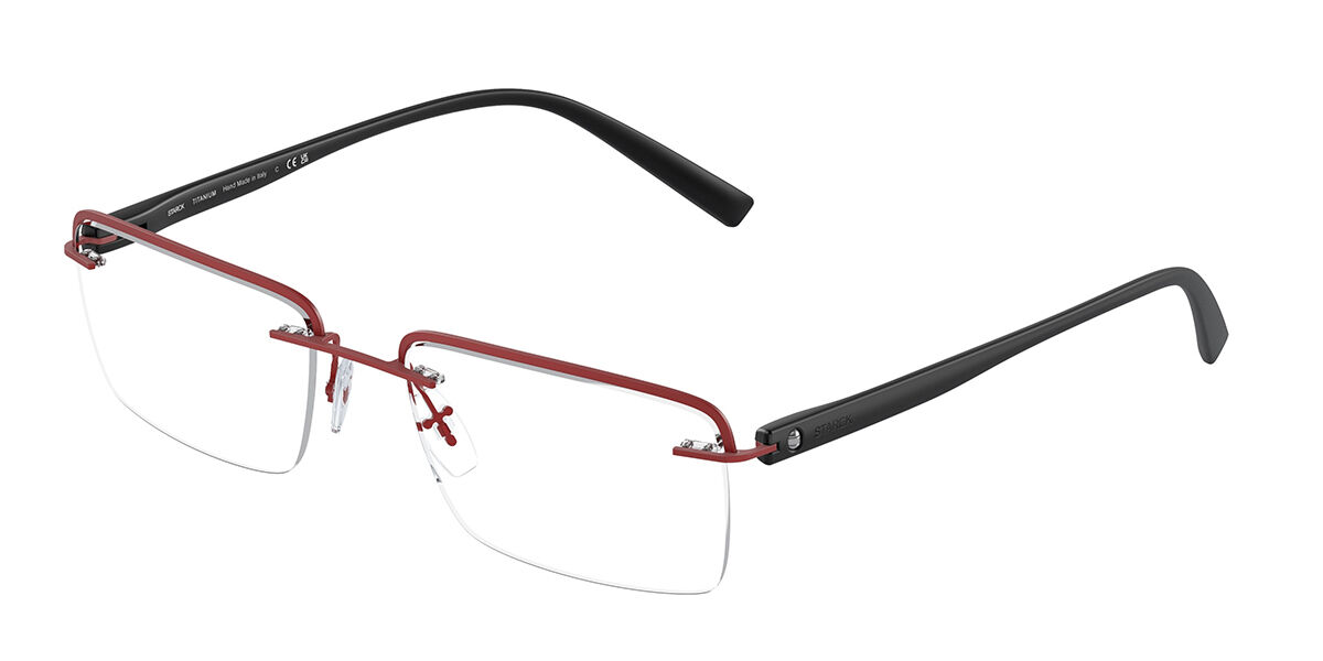 Image of Starck SH2077T Asian Fit 0003 Óculos de Grau Vermelhos Masculino PRT