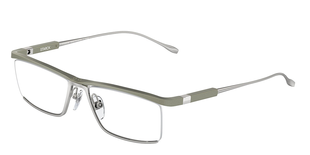 Image of Starck SH2083T Formato Asiático 0003 Óculos de Grau Verdes Masculino BRLPT
