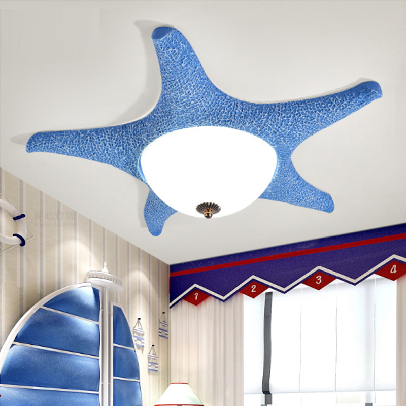 Image of Starfish Lights Children&#039s Rooms Lamps Cartoon Bedrooms LED Ceiling Lams Boys and Girls Room Study Ceiling Lighting Flush Mounted Indoor Decorate