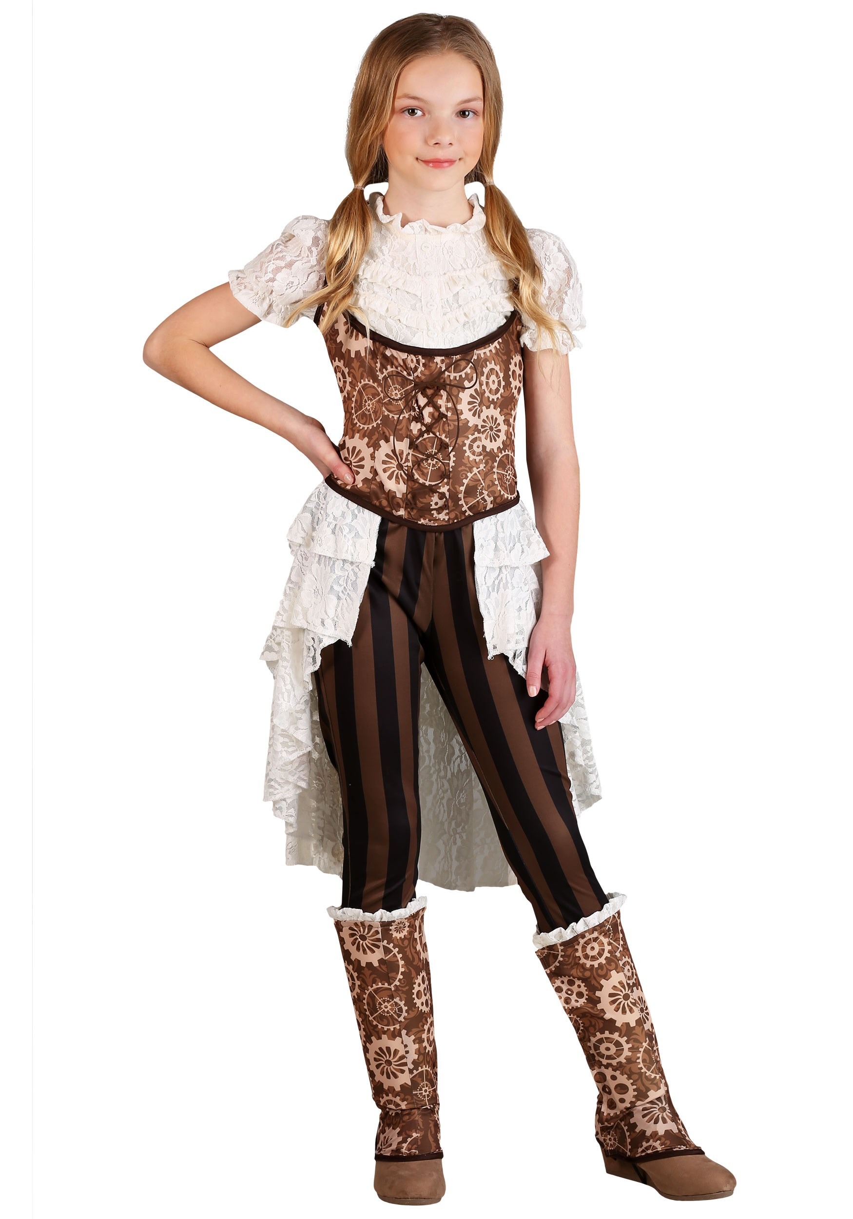 Image of Steampunk Victorian Lady Girl's Costume ID FUN0483CH-M