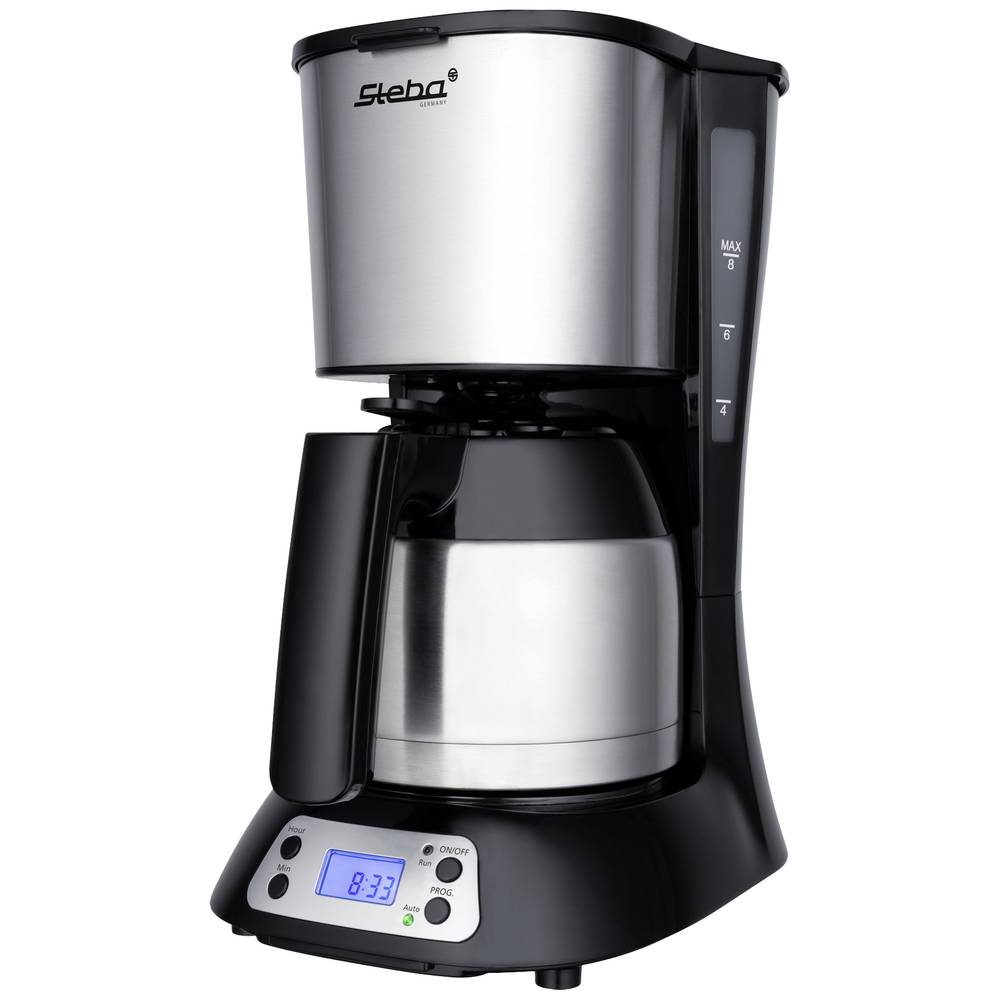 Image of Steba KM F3 THERMO Coffee maker Black/stainless steel Cup volume=8 Display Thermal jug incl filter coffee maker