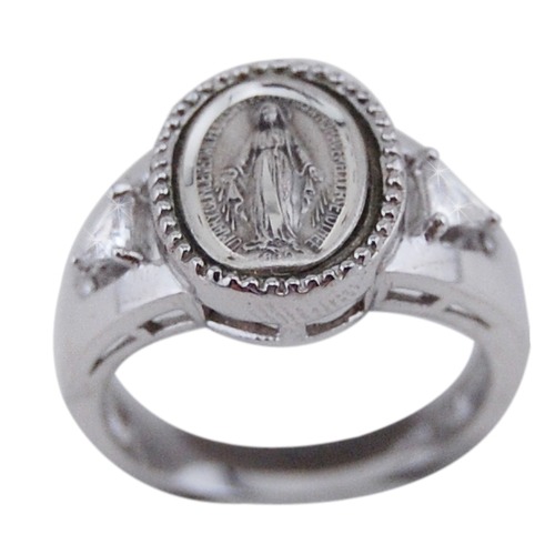 Image of Sterling Silver Miraculous Medal Ring