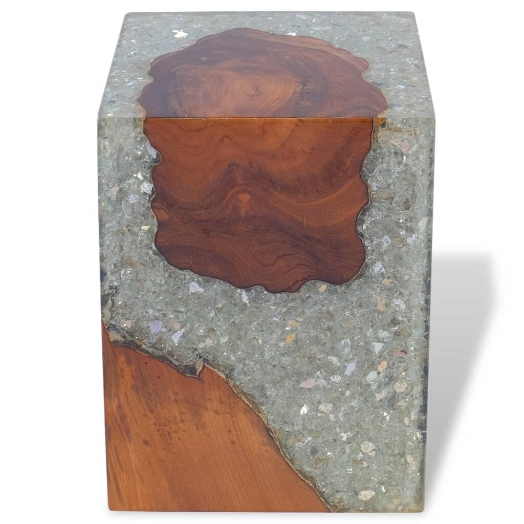 Image of Stool Solid Teak Wood and Resin