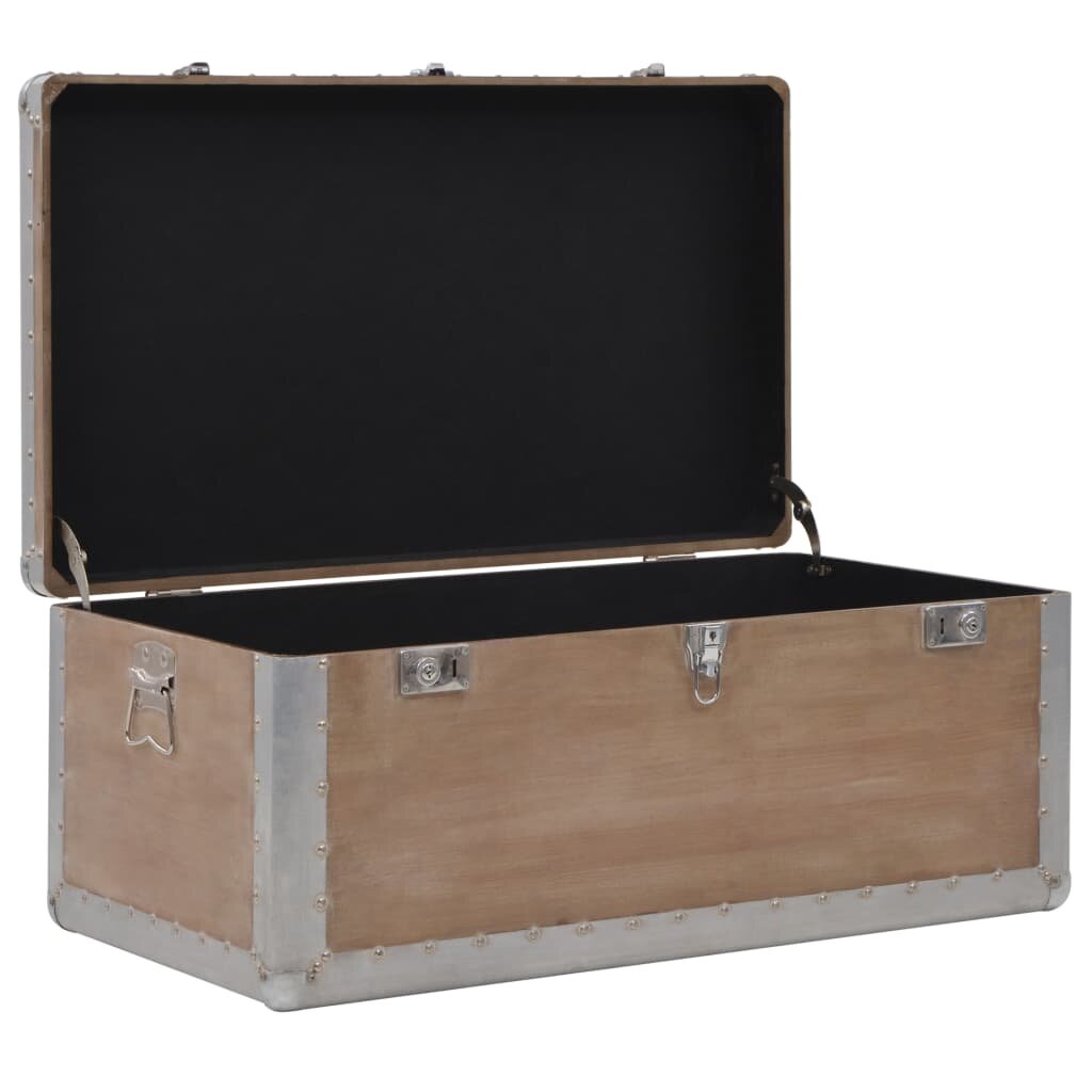 Image of Storage Box Solid Fir Wood 358"x205"x157" Brown