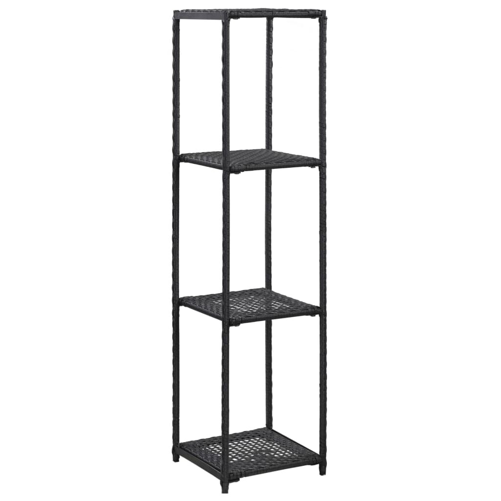 Image of Storage Shelf Black 118"x118"x472" Poly Rattan