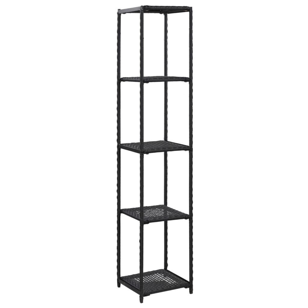 Image of Storage Shelf Black 118"x118"x591" Poly Rattan