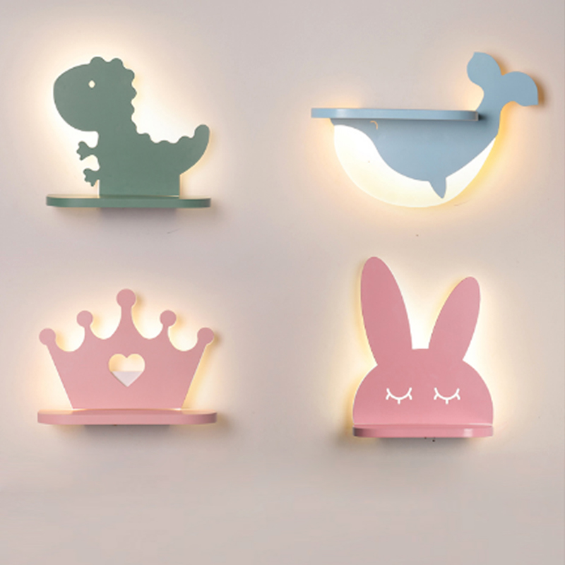 Image of Storage Wall Lamps Modern led Cartoon Children Bedroom Lamp Creative Personality Kindergarten Nursery Lighting Simple Wall Light