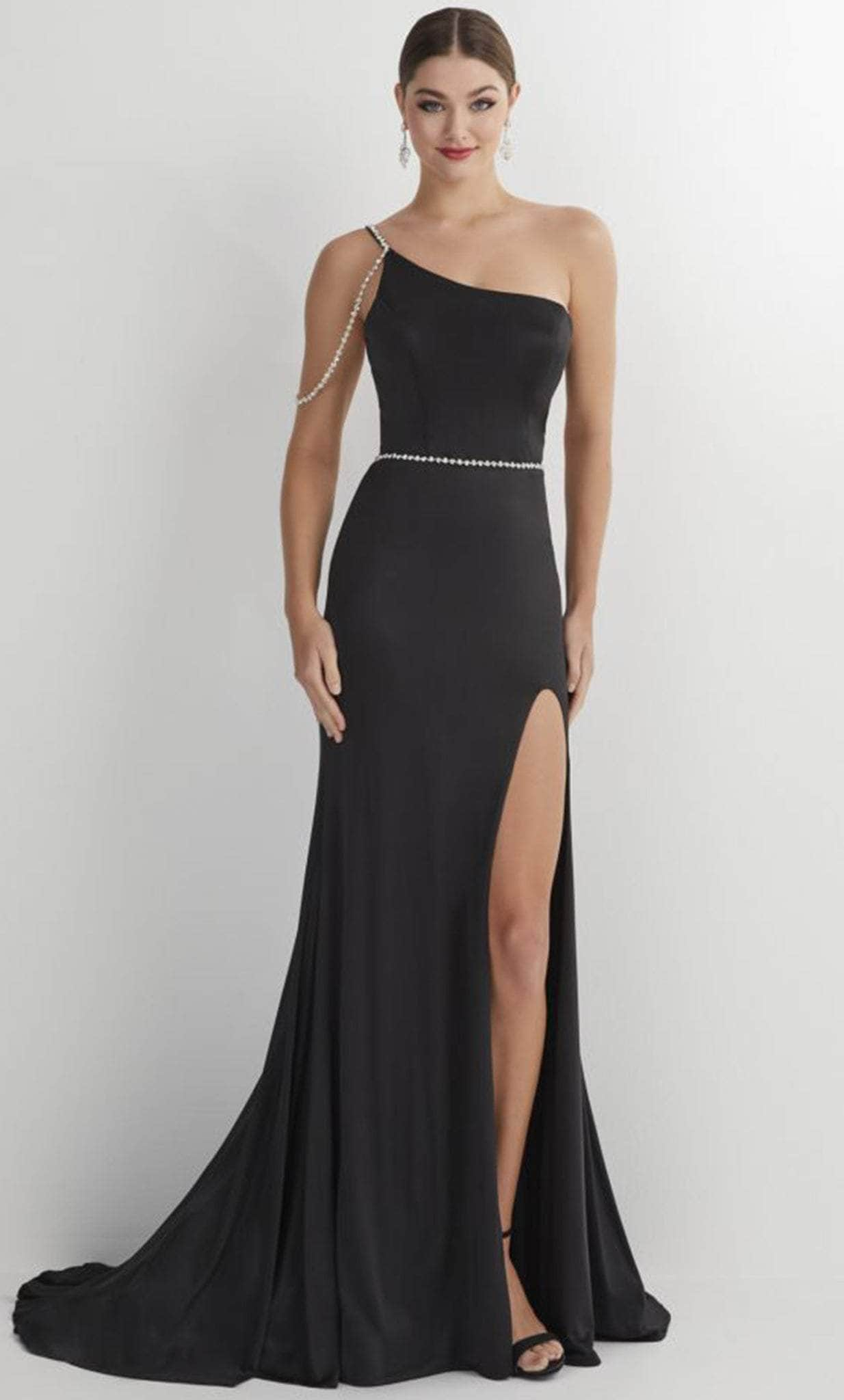 Image of Studio 17 Prom 12887 - Asymmetric Neck Jersey Prom Gown