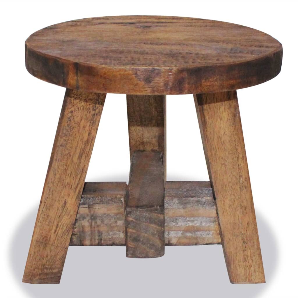 Image of Sturdy Wooden Stool Handmake Solid Reclaimed Wood Stool for Bedroom Living Room