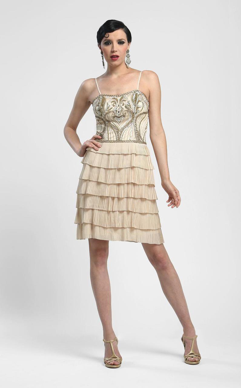 Image of Sue Wong - N4100 Sleeveless Tiered Ruffle Cocktail Dress
