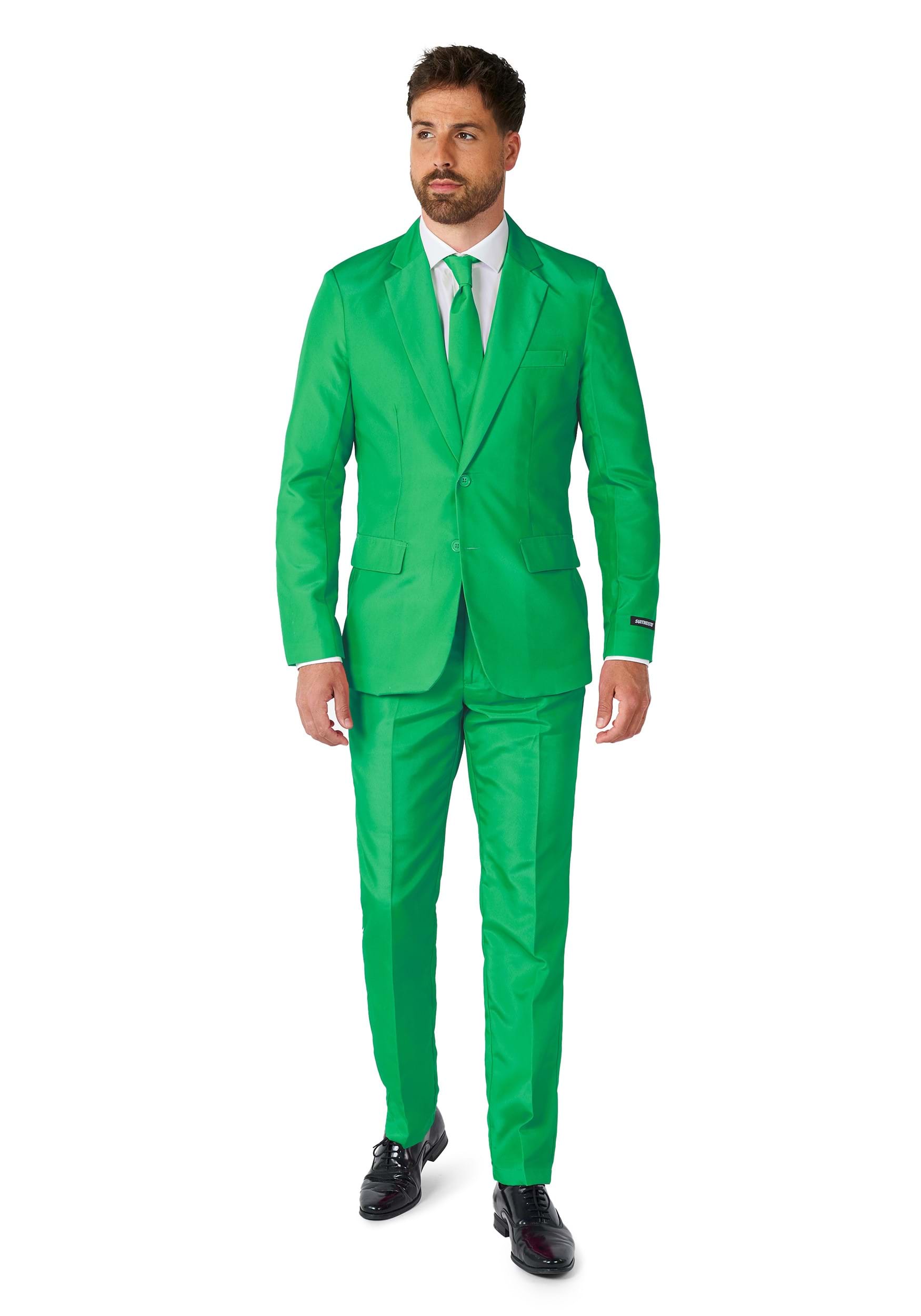 Image of Suitmeister Mens Solid Green Suit ID OSOBAS0020-S