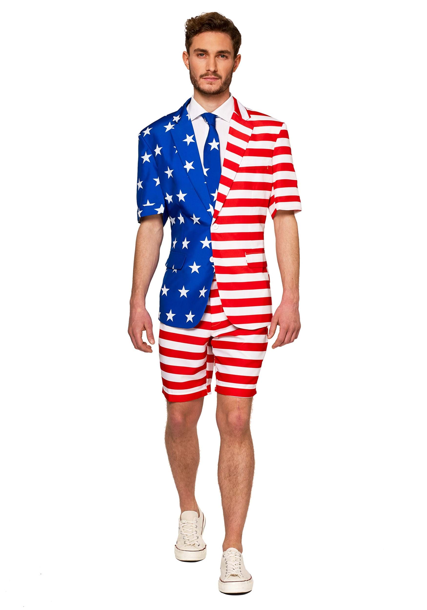 Image of Suitmeister Mens Summer USA Flag Suit ID OSOBSU0008-S