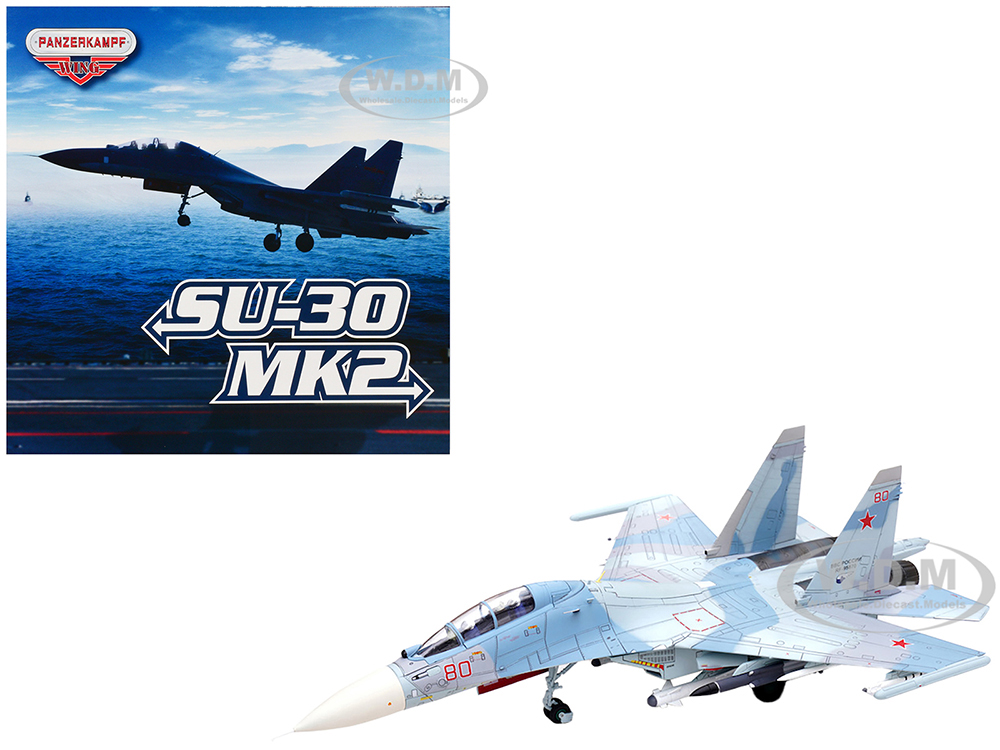 Image of Sukhoi Su-30M2 Flanker-C Fighter Aircraft 80 "Russian Air Force" "Wing" Series 1/72 Diecast Model by Panzerkampf