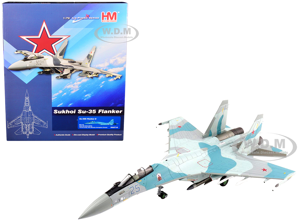 Image of Sukhoi Su-35S Flanker E Fighter Aircraft "22nd IAP 303rd DPVO 11th Air Army VKS (Russian Aerospace Forces)" "Air Power Series" 1/72 Diecast Model by
