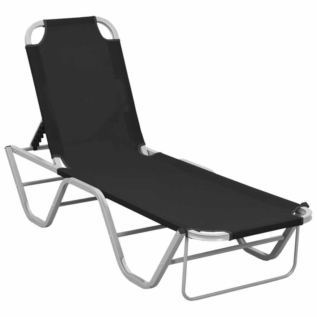 Image of Sun Lounger Aluminum and Textilene Black