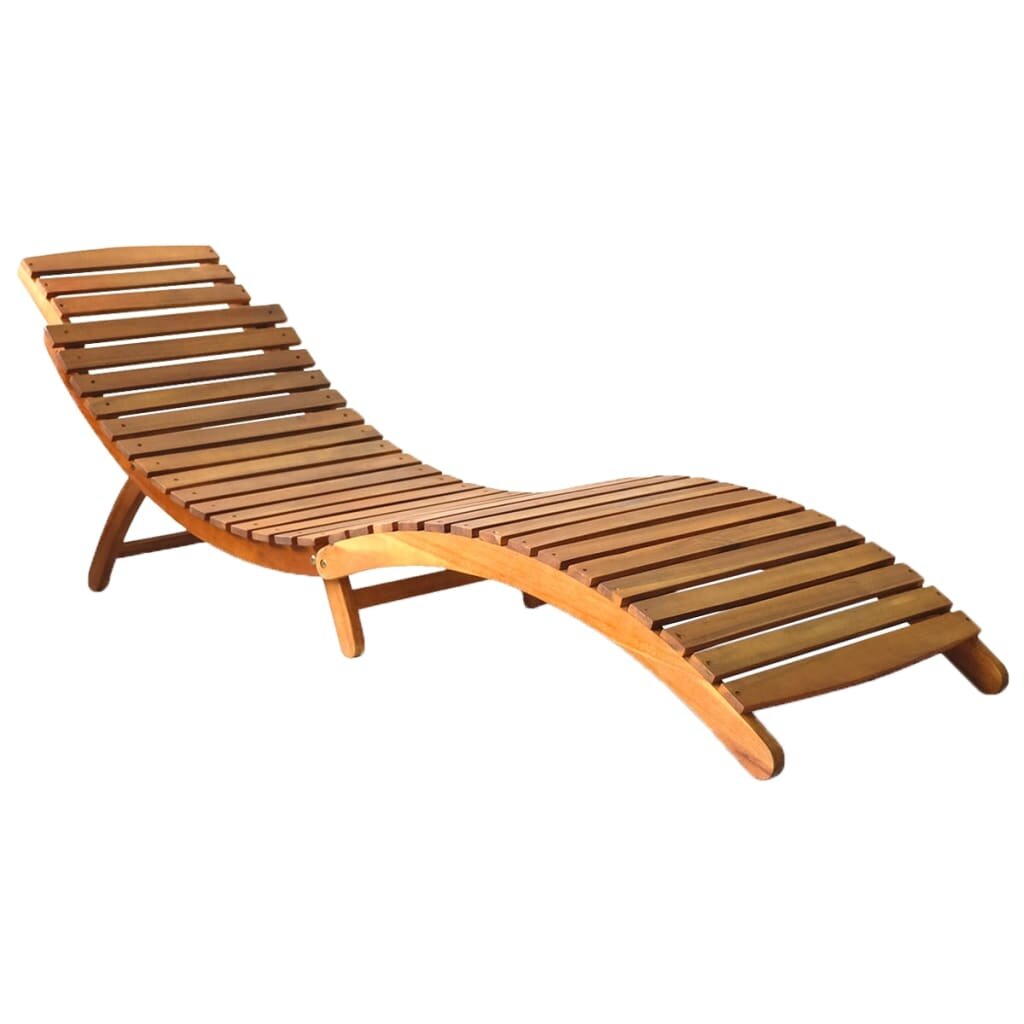 Image of Sun Lounger Solid Acacia Wood Brown