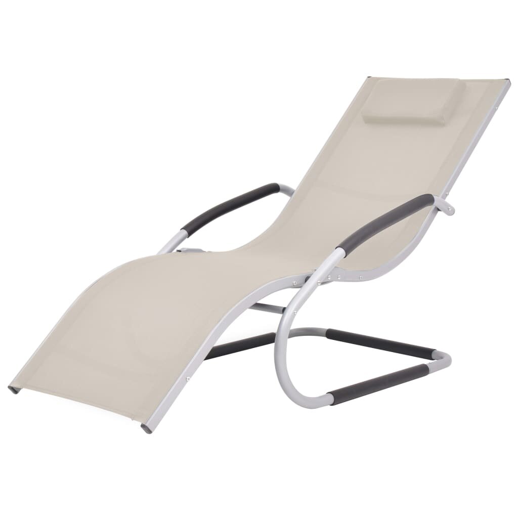 Image of Sun Lounger with Pillow Aluminum and Textilene Cream