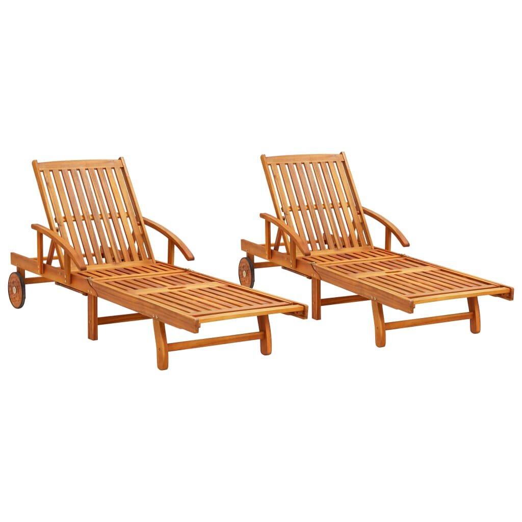 Image of Sun Loungers 2 pcs Solid Acacia Wood