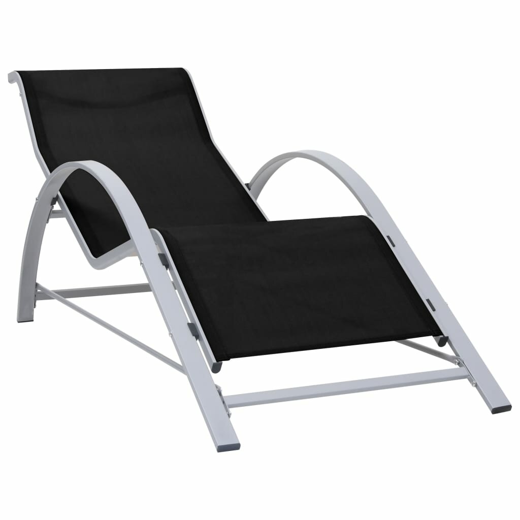 Image of Sun Loungers 2 pcs with Table Aluminum Black