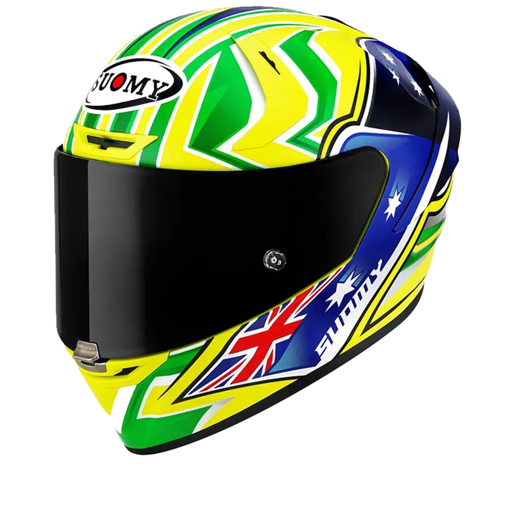 Image of Suomy SR-GP Top Racer ECE 2206 Yellow Full Face Helmet Size XL ID 8020838358830
