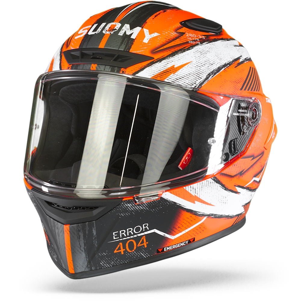 Image of Suomy Track 1 404 Red White Full Face Helmet Size 2XL ID 8051811406774