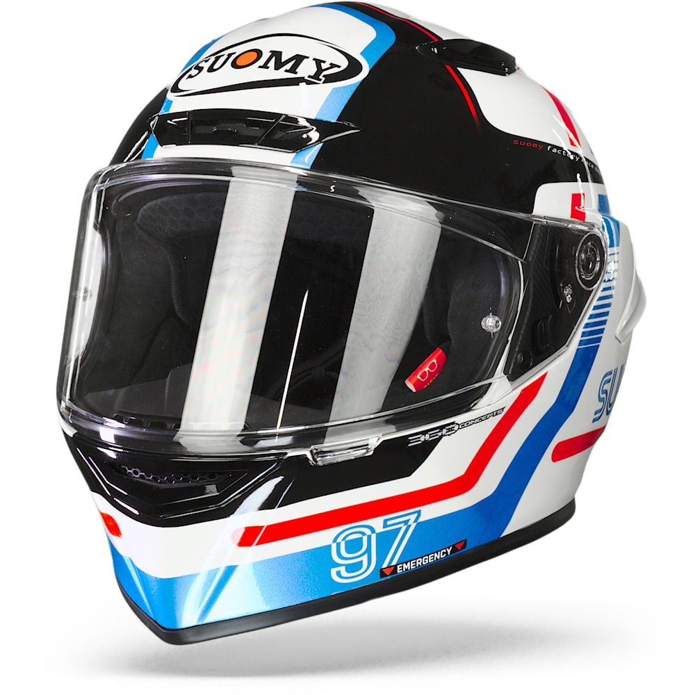 Image of Suomy Track 1 Ninety Seven Blanc Bleu Casque Intégral Taille 2XL