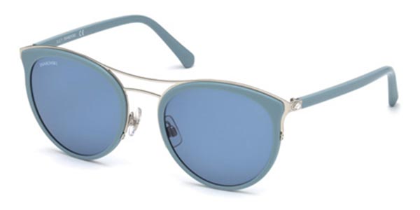 Image of Swarovski SK0177 84V 54 Lunettes De Soleil Femme Bleues FR